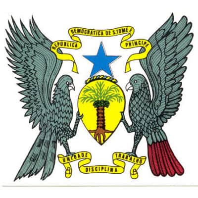 The coat of arms of the ministry providing São Tomé medical care